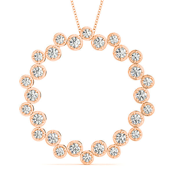 1.00 ctw Diamond Circle Necklace Pendant-VIRABYANI