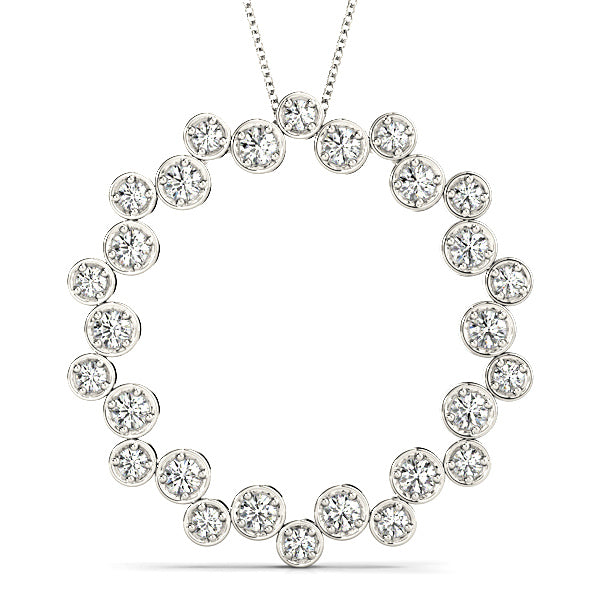 1.00 ctw Diamond Circle Necklace Pendant-VIRABYANI