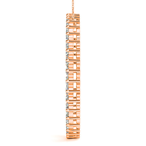 2.17 ctw Diamond Double Circle Necklace Pendant-VIRABYANI