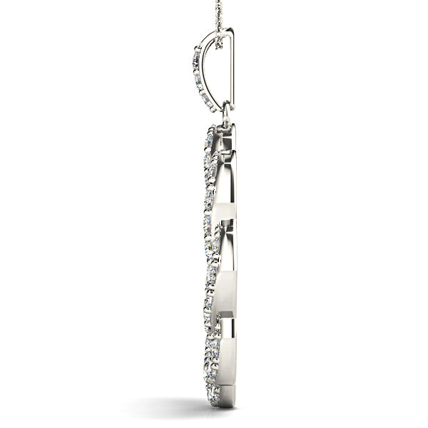 1.00 ctw Diamond Criss Cross Infinity Circle Necklace Pendant-in 14K/18K White, Yellow, Rose Gold and Platinum - Christmas Jewelry Gift -VIRABYANI