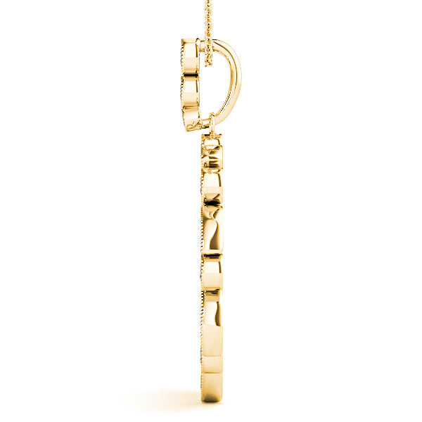 0.62 ctw Diamond Milgrain Circle Necklace Pendant-VIRABYANI