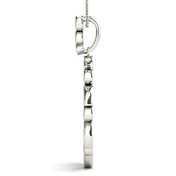 0.62 ctw Diamond Milgrain Circle Necklace Pendant-in 14K/18K White, Yellow, Rose Gold and Platinum - Christmas Jewelry Gift -VIRABYANI