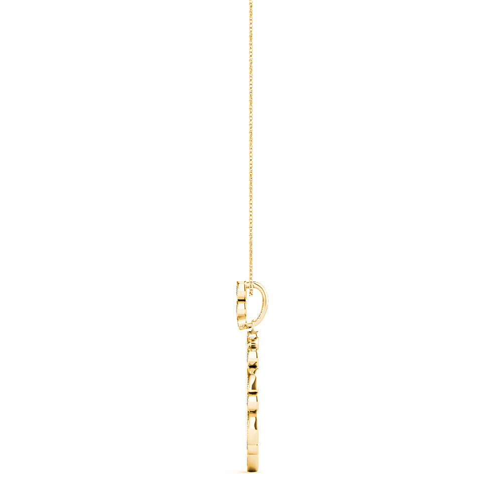 0.50 ctw Diamond Milgrain Circle Necklace Pendant-in 14K/18K White, Yellow, Rose Gold and Platinum - Christmas Jewelry Gift -VIRABYANI