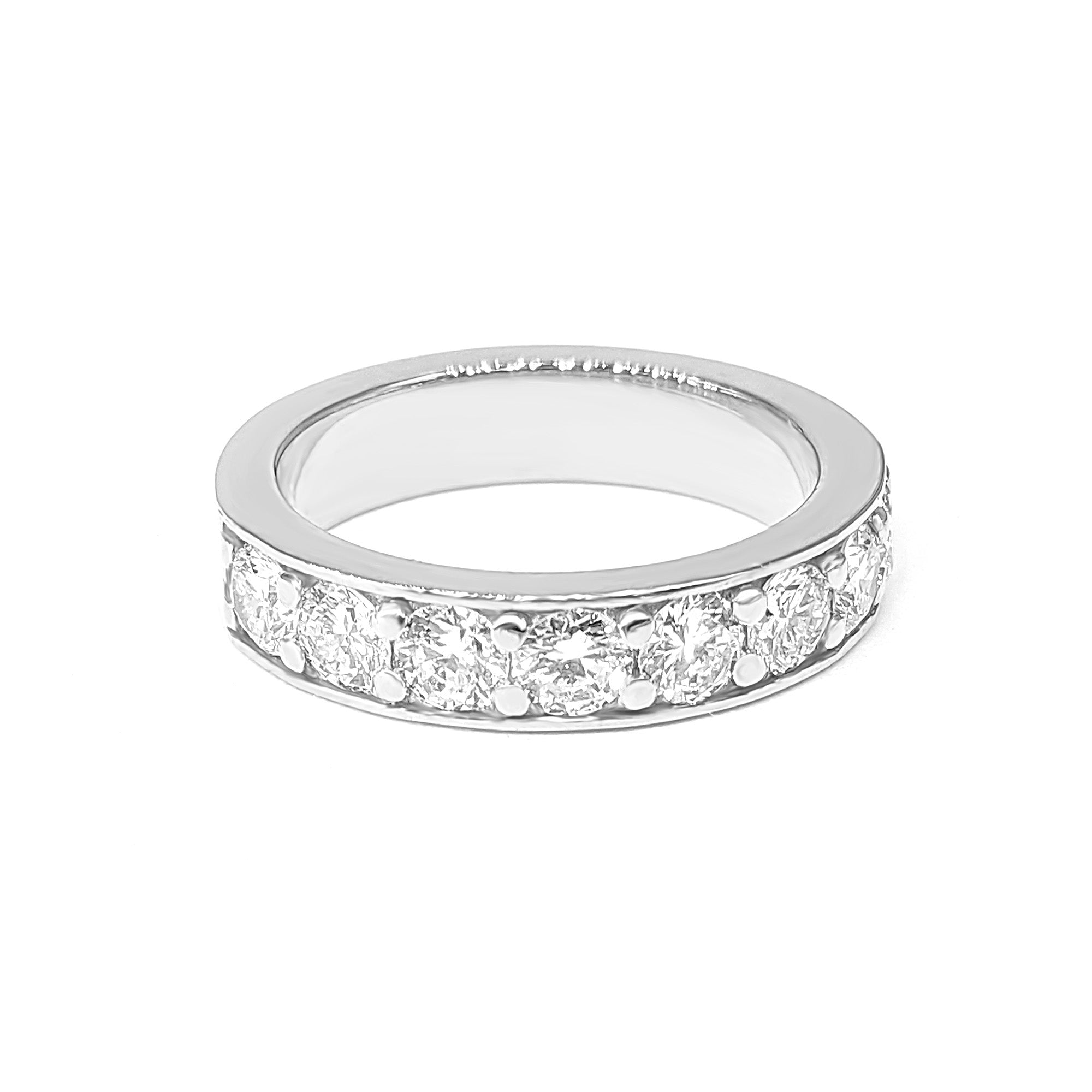 0.80 ct. Round Diamond Pave - Channel Wedding Band-in 14K/18K White, Yellow, Rose Gold and Platinum - Christmas Jewelry Gift -VIRABYANI