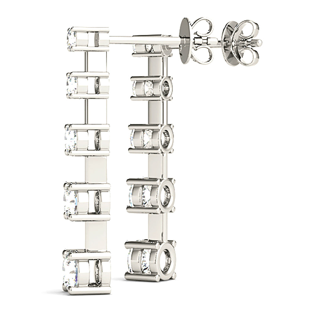 2.00 ctw Diamond Drop Earrings Journey Style-VIRABYANI