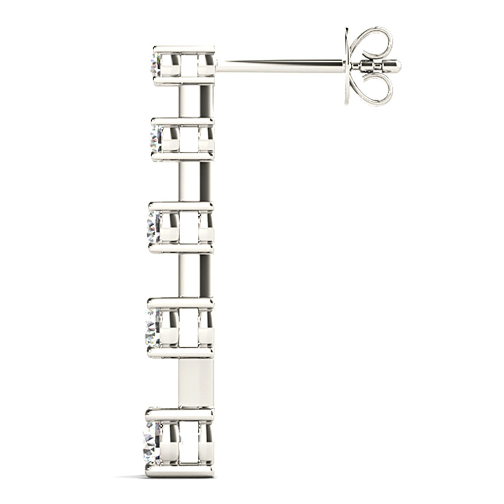 2.00 ctw Diamond Drop Earrings Journey Style-VIRABYANI