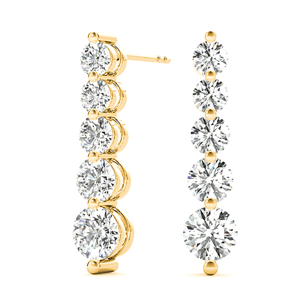 2.00 ctw Diamond Drop Earrings Journey Style-VIRABYANI