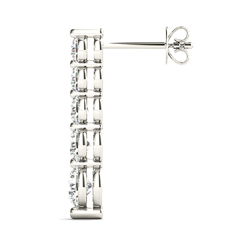 2.00 ctw Diamond Drop Earrings Journey Style-VIRABYANI