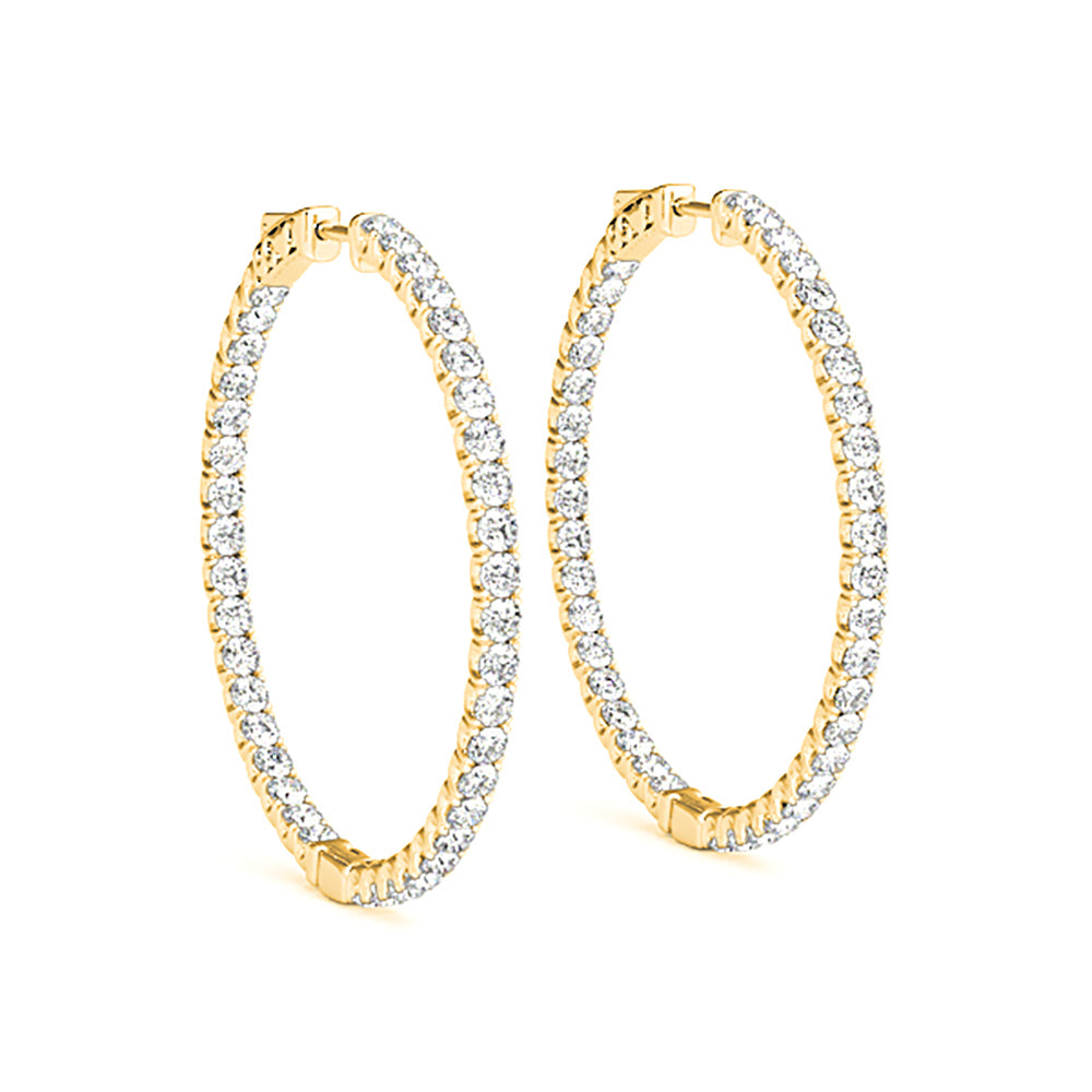 Inside-Out 2.00 ctw Diamond Hoop Earrings-VIRABYANI