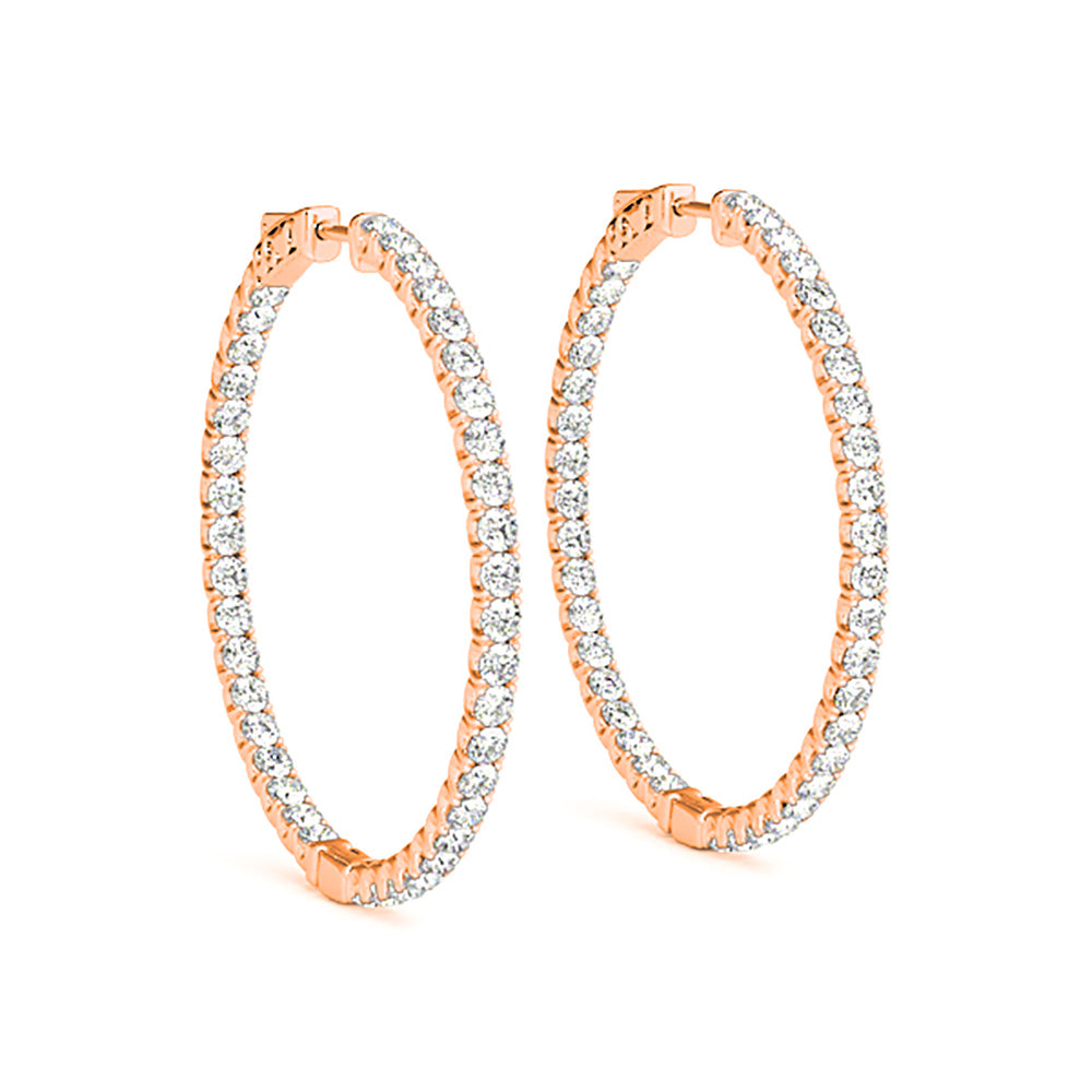 Inside-Out 2.00 ctw Diamond Hoop Earrings-VIRABYANI