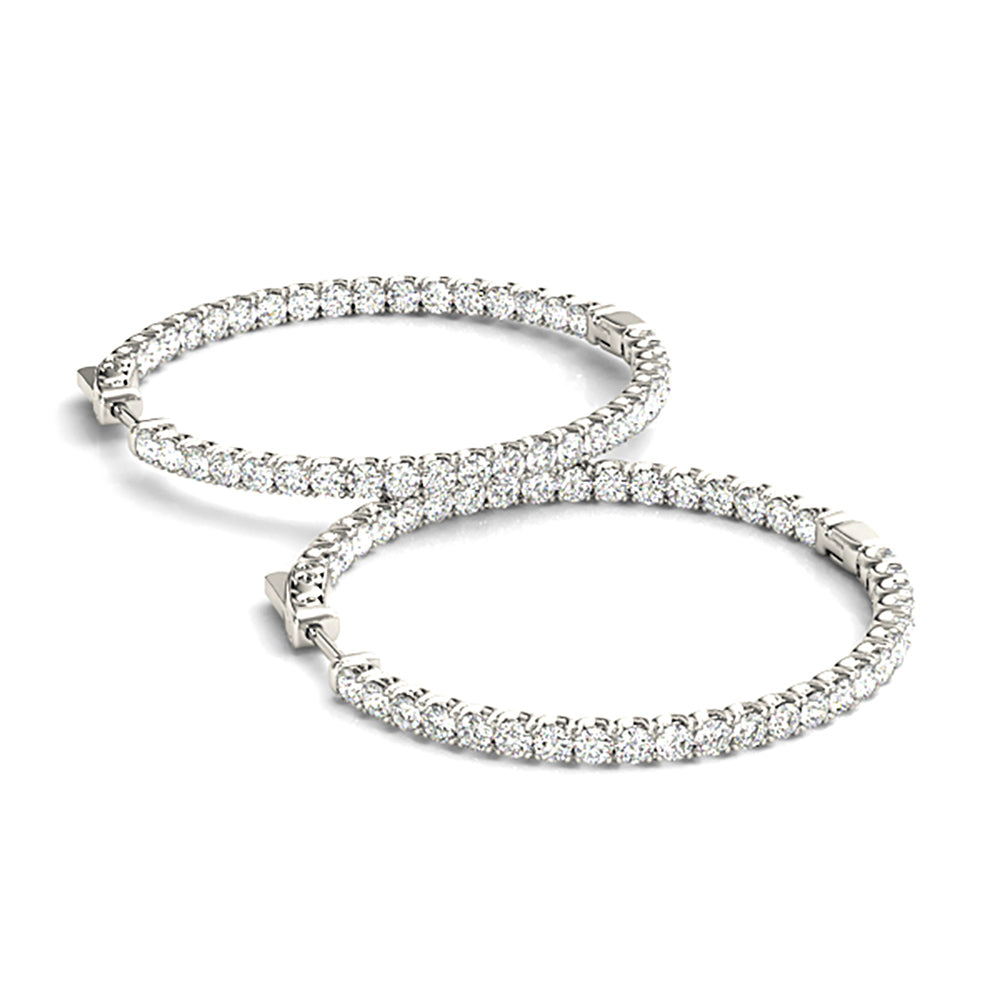 Inside-Out 2.00 ctw Diamond Hoop Earrings-VIRABYANI