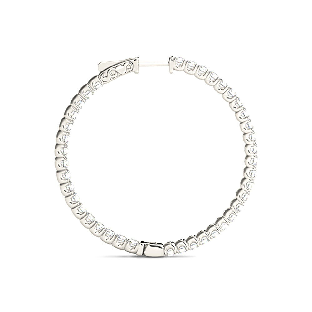 Inside-Out 2.00 ctw Diamond Hoop Earrings-VIRABYANI