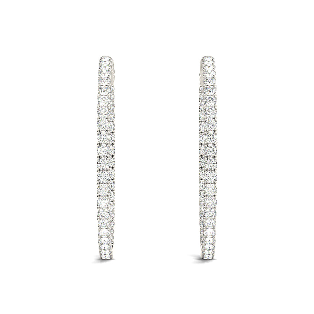 Inside-Out 2.00 ctw Diamond Hoop Earrings-VIRABYANI