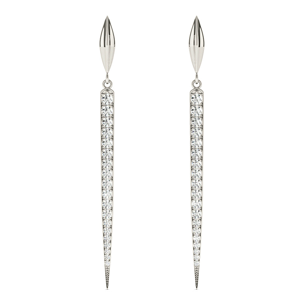 1.25 ctw Diamond Linear Drop Earrings-VIRABYANI