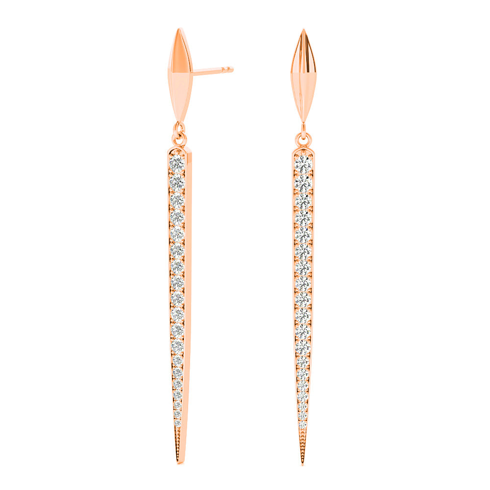 1.25 ctw Diamond Linear Drop Earrings-VIRABYANI