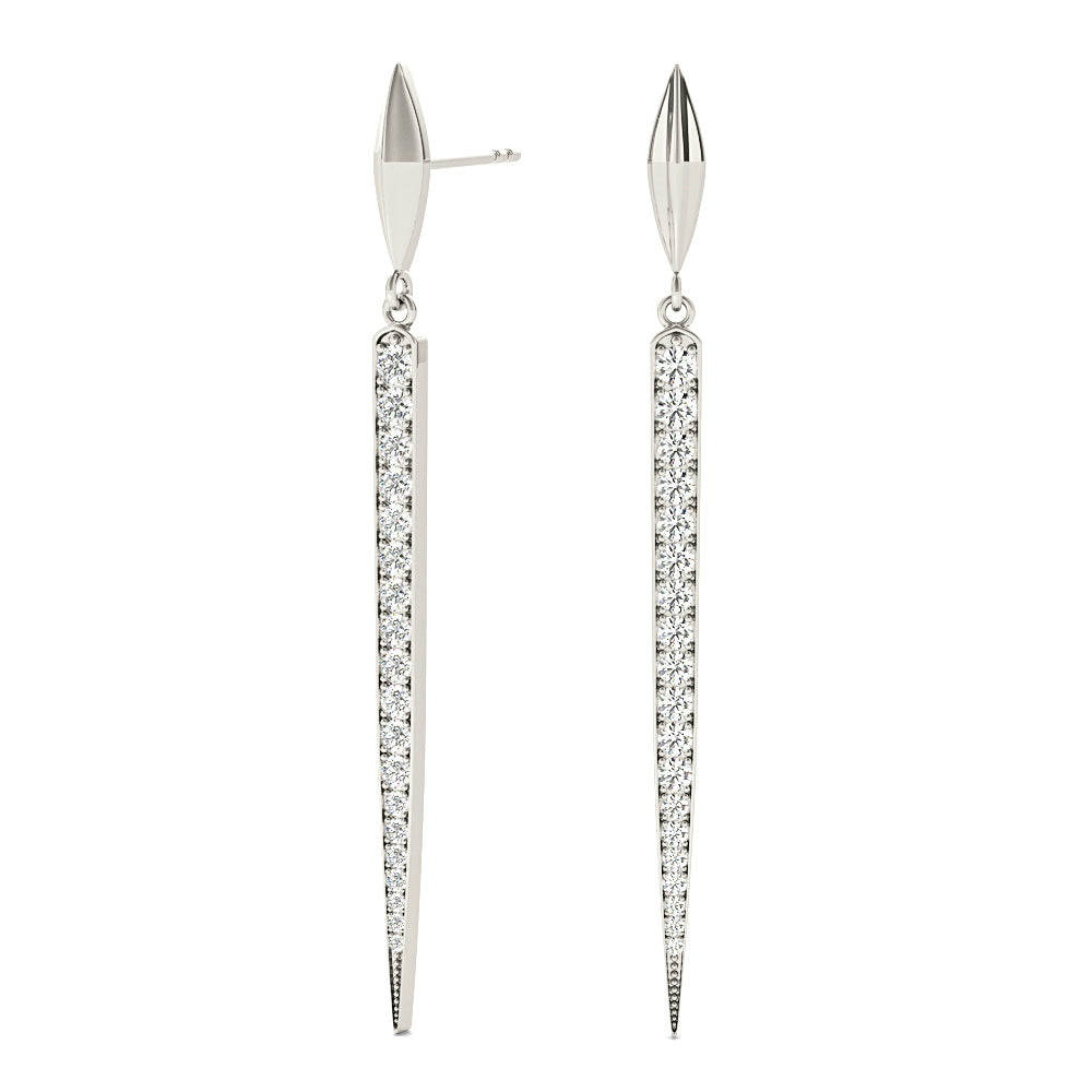 1.25 ctw Diamond Linear Drop Earrings-VIRABYANI