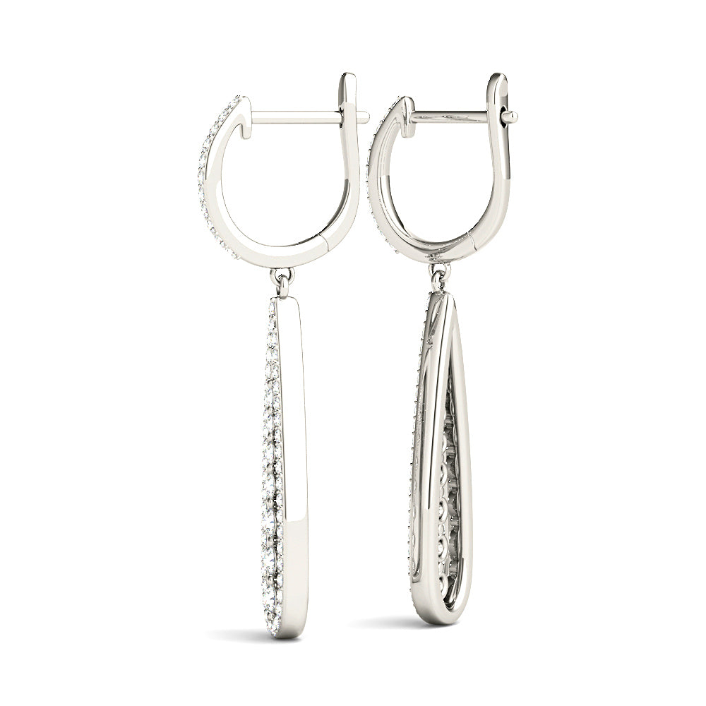 0.75 ctw Diamond Modern Tear Drop Shape Earrings-VIRABYANI