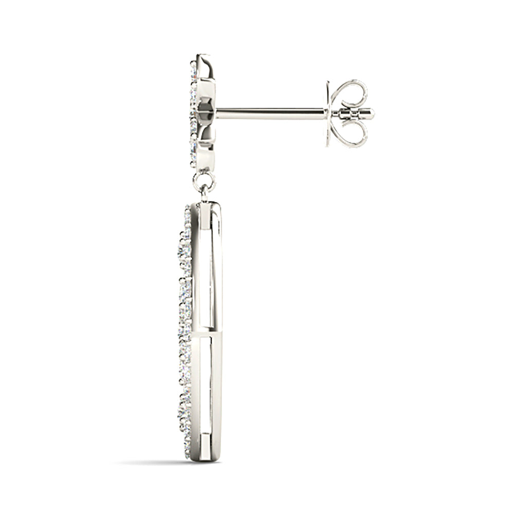 0.50 ctw Diamond Drop Flower Earrings-VIRABYANI