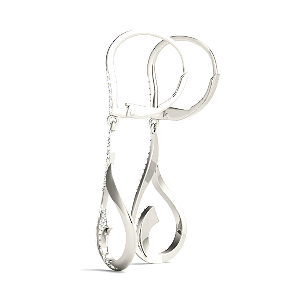 0.45 ctw Diamond Drop Earrings Modern Cocktail Style-VIRABYANI