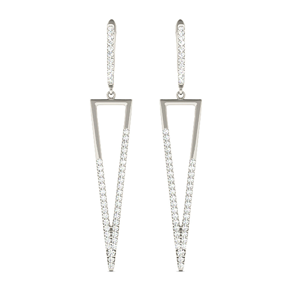0.62 ctw Diamond Drop Modern Earrings-VIRABYANI
