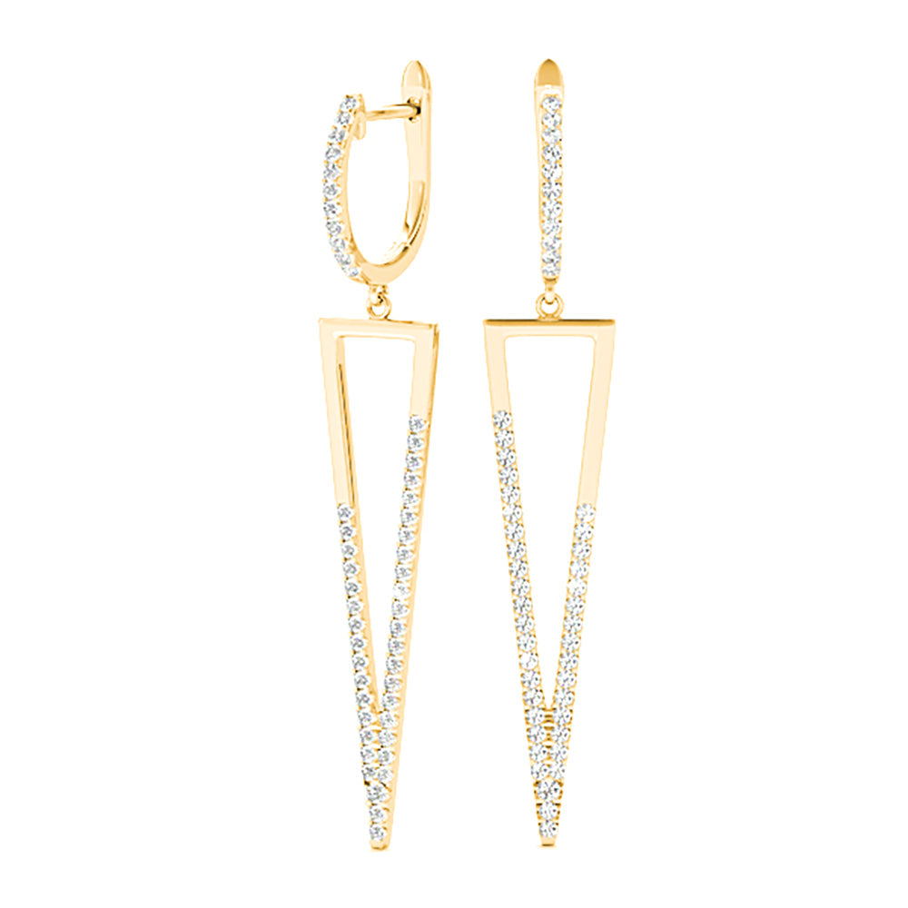 0.62 ctw Diamond Drop Modern Earrings-VIRABYANI