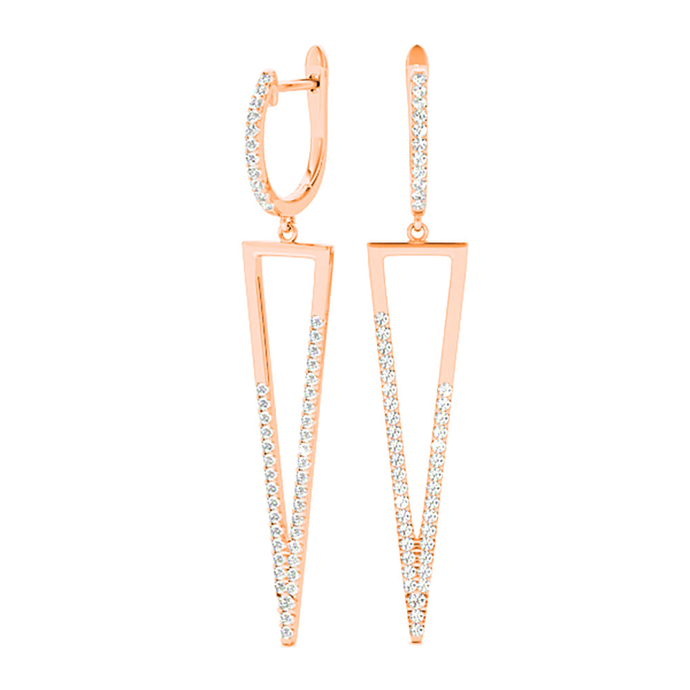 0.62 ctw Diamond Drop Modern Earrings-VIRABYANI