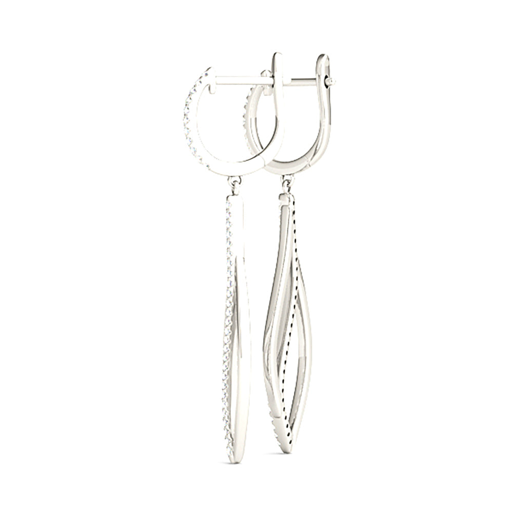 0.40 ctw Diamond Tear Drop Earrings Cocktail Style-VIRABYANI