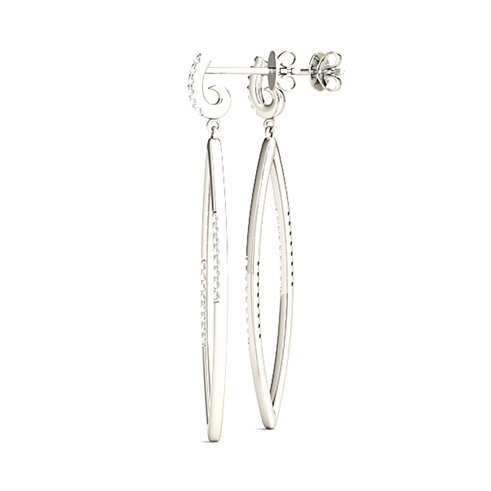 0.20 ctw Diamond Linear Drop Earrings-VIRABYANI