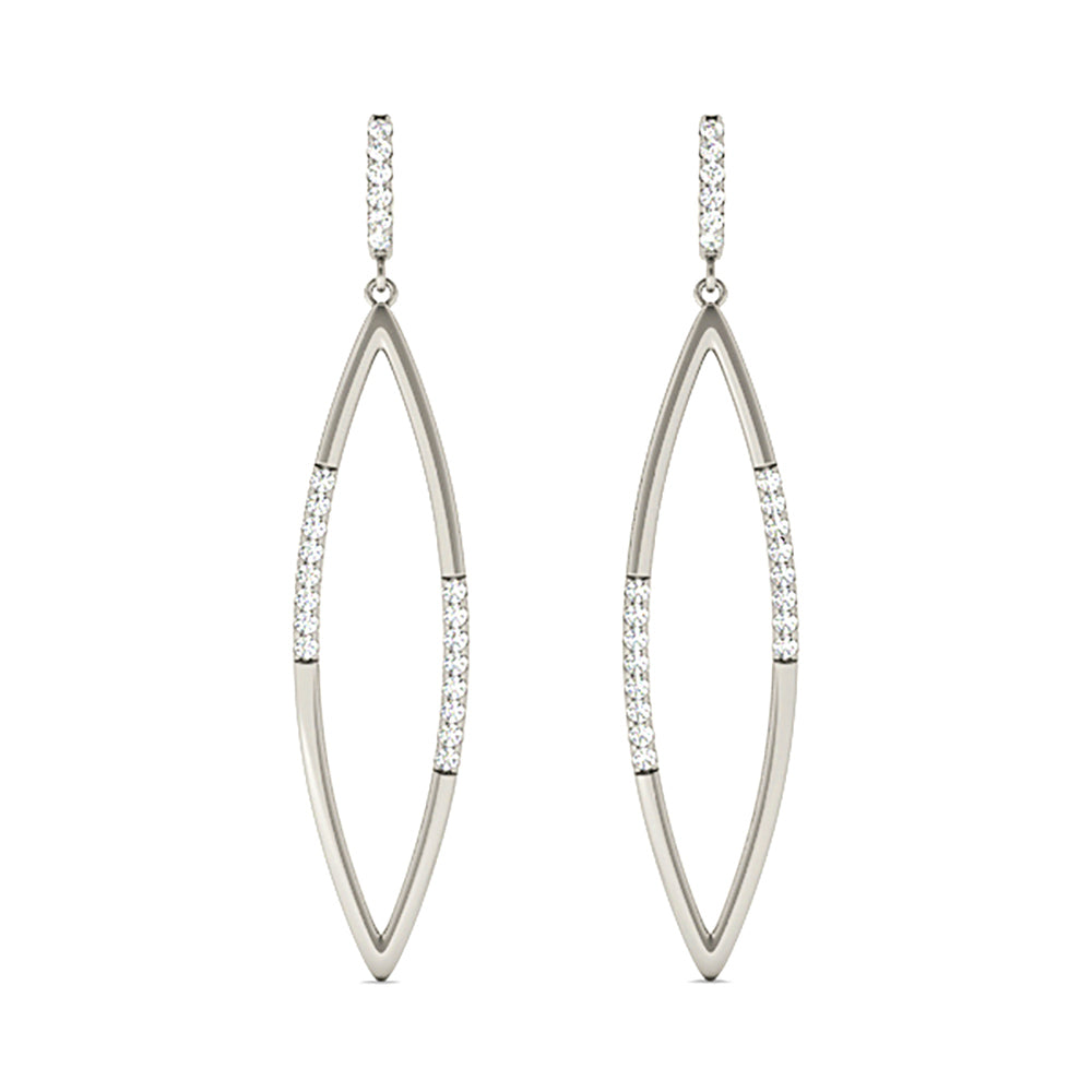 0.20 ctw Diamond Linear Drop Earrings-VIRABYANI