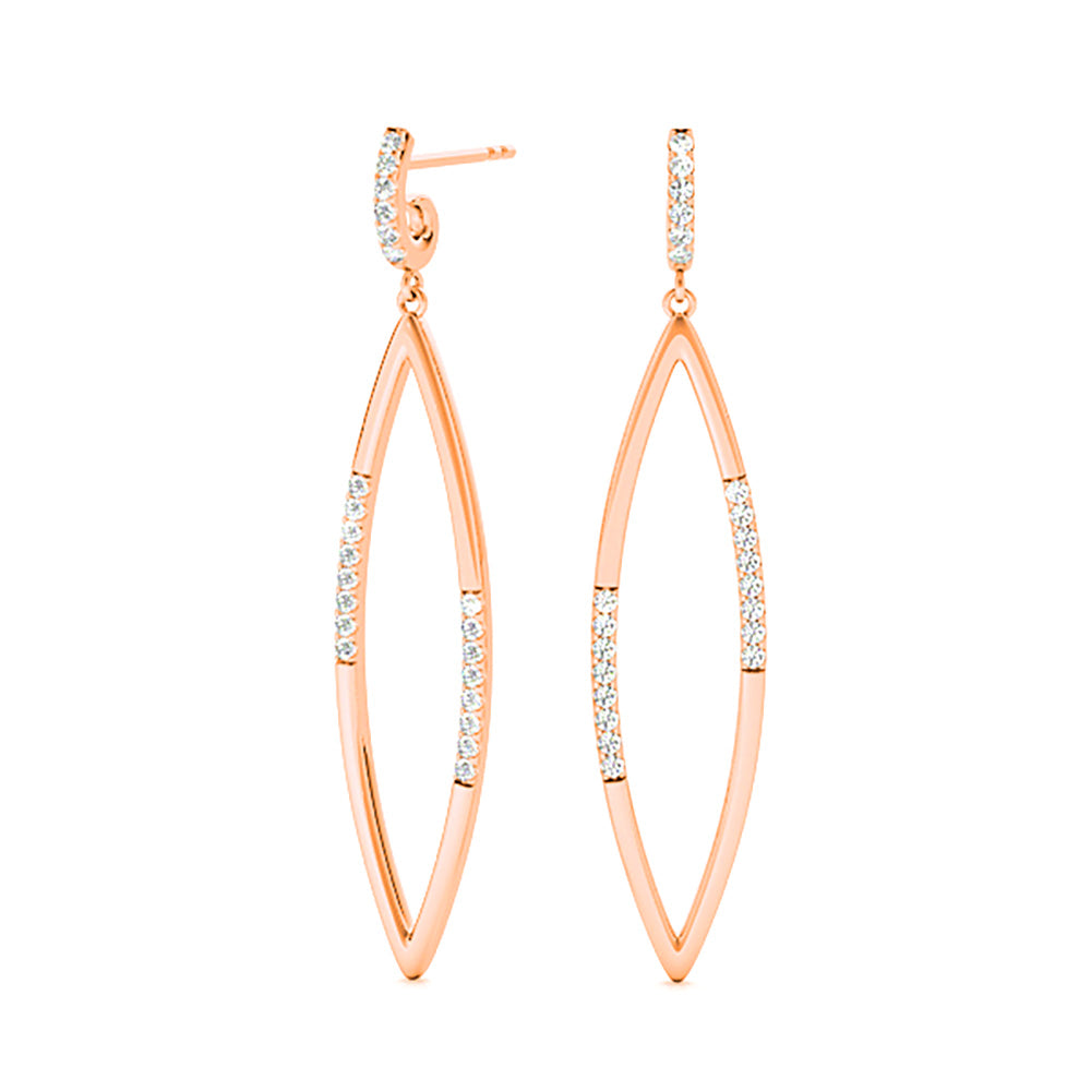 0.20 ctw Diamond Linear Drop Earrings-VIRABYANI