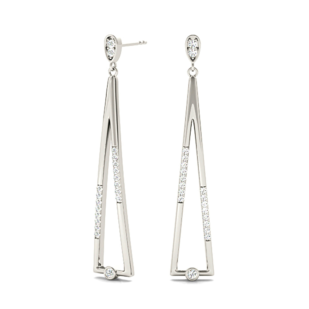 0.25 ctw Diamond Modern Drop Earrings-VIRABYANI
