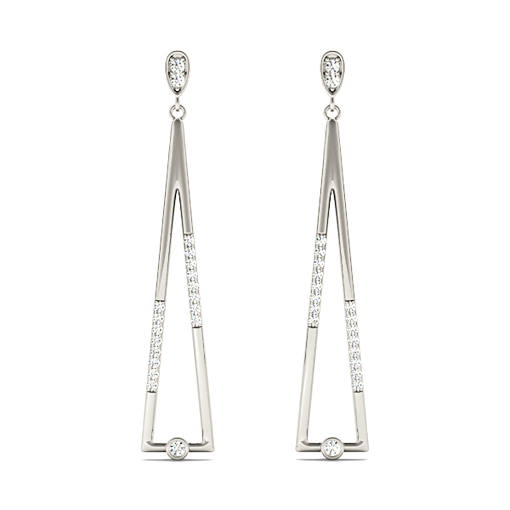 0.25 ctw Diamond Modern Drop Earrings-VIRABYANI