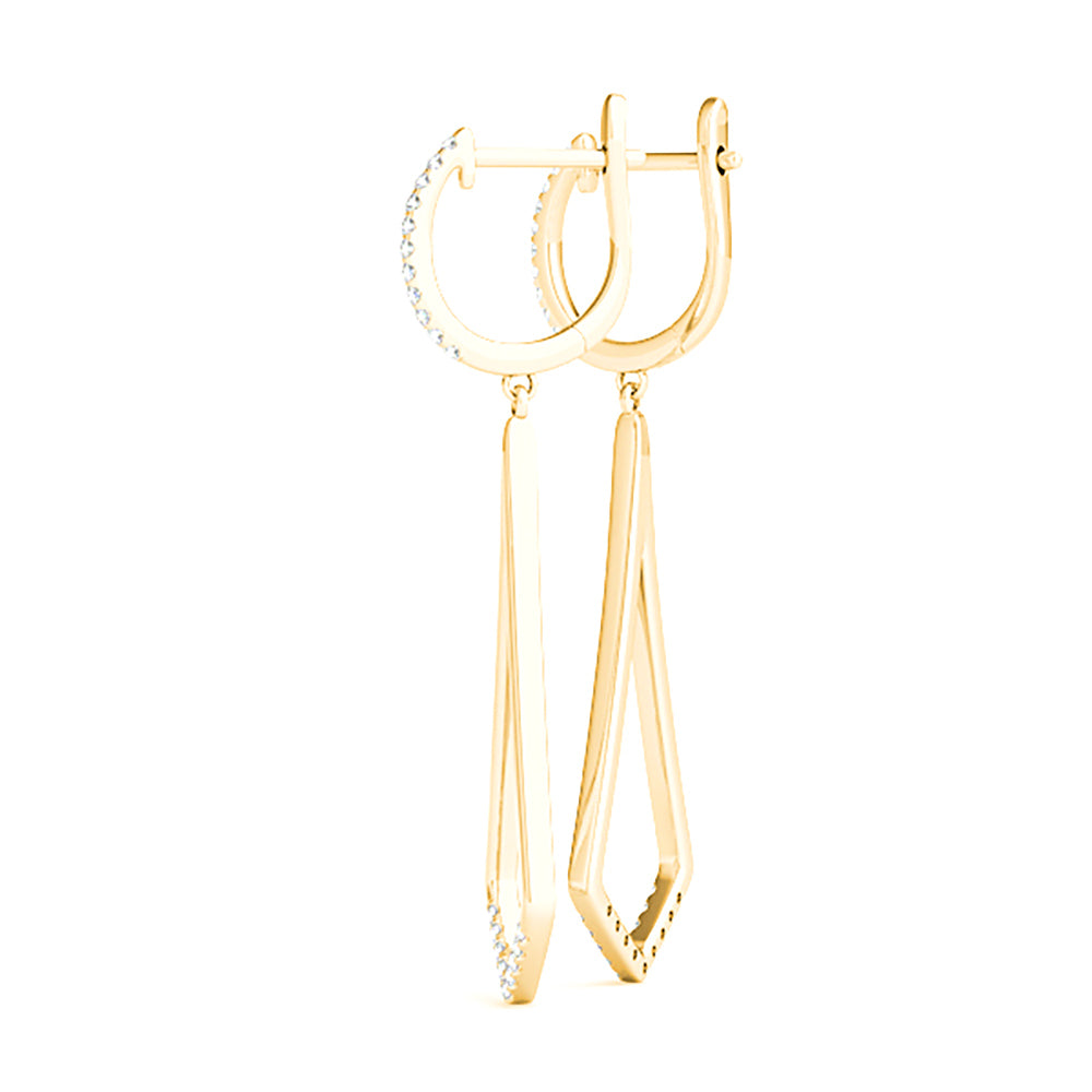 0.20 ctw Diamond Modern Drop Earrings-VIRABYANI