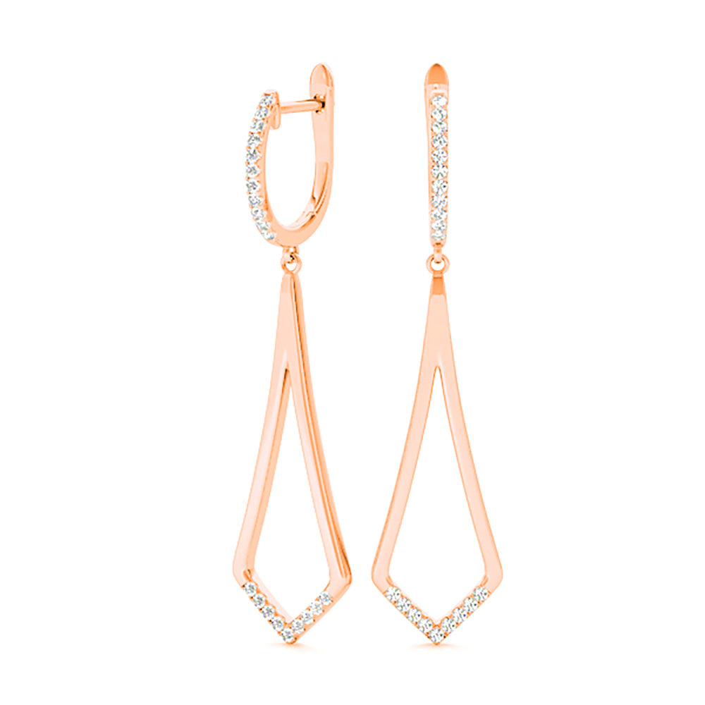 0.20 ctw Diamond Modern Drop Earrings-VIRABYANI