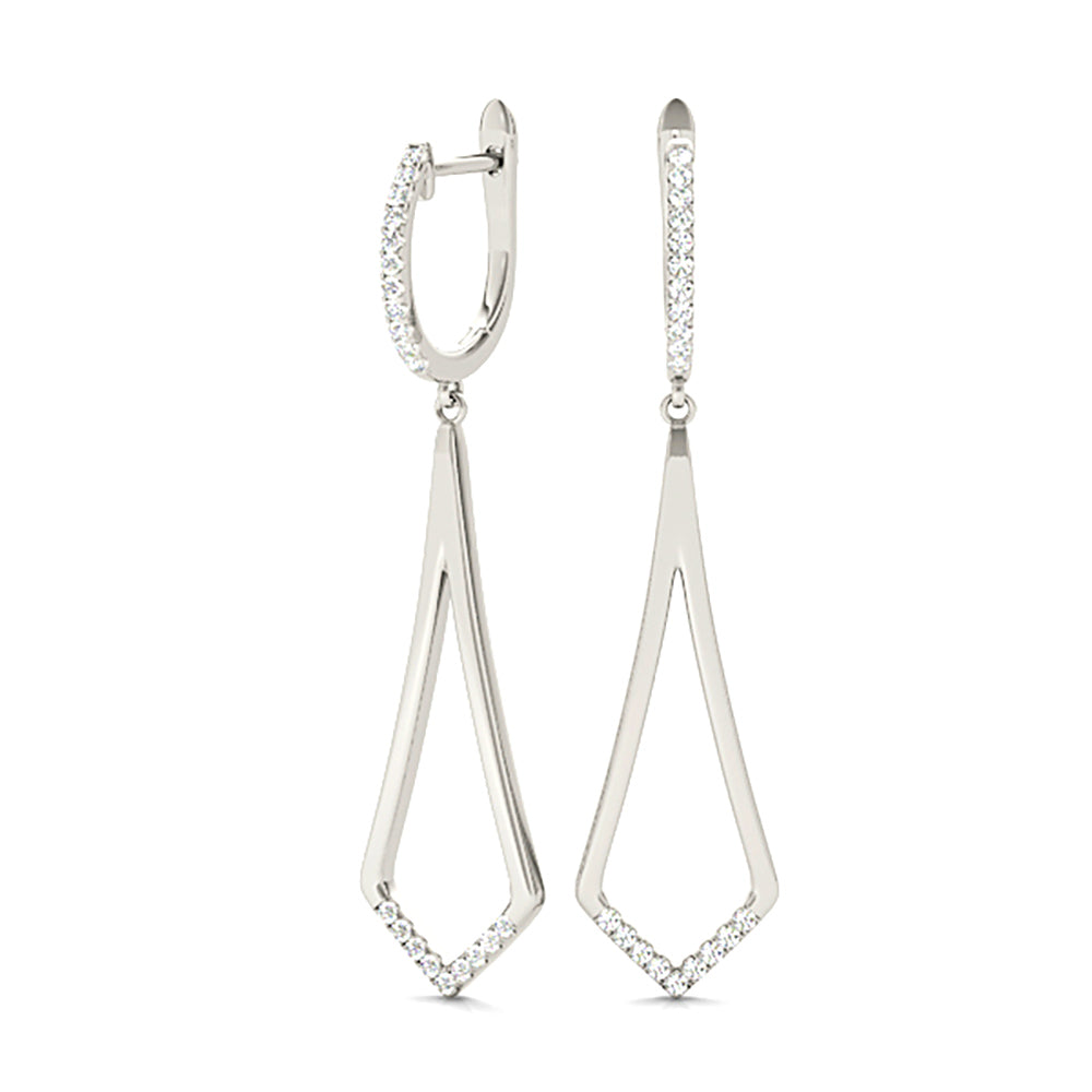 0.20 ctw Diamond Modern Drop Earrings-VIRABYANI