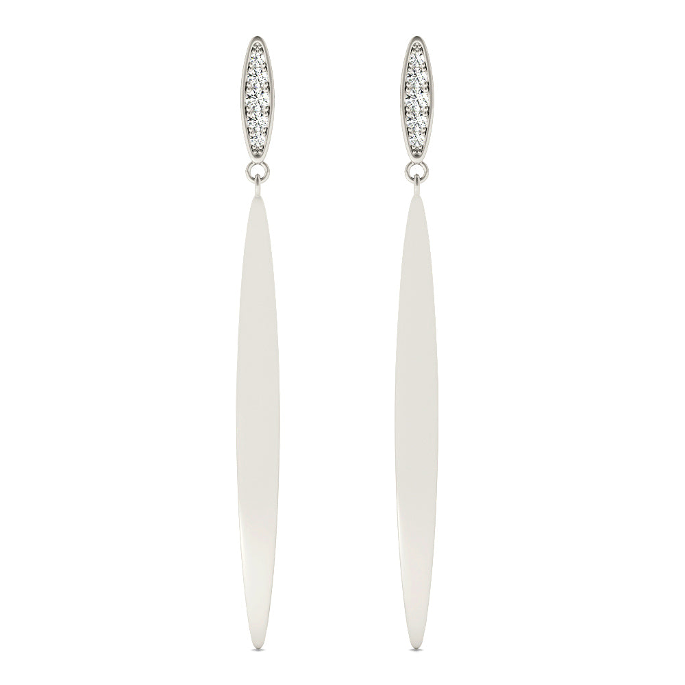 0.14 ctw Diamond Linear Drop Earrings-VIRABYANI