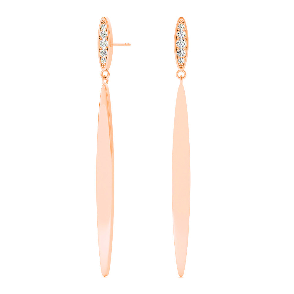 0.14 ctw Diamond Linear Drop Earrings-VIRABYANI