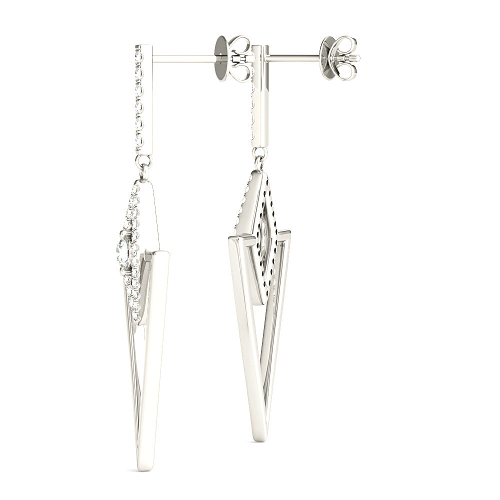 0.50 ctw Diamond Drop Earrings Modern Cocktail Style-VIRABYANI