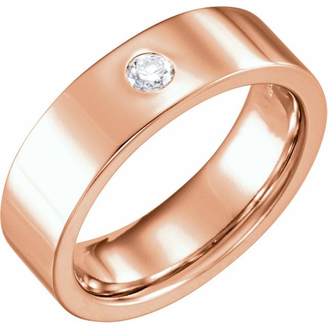 Bezel Set Diamond Men's Flat Ring | Diamond Men's Wedding Ring-in 14K/18K White, Yellow, Rose Gold and Platinum - Christmas Jewelry Gift -VIRABYANI