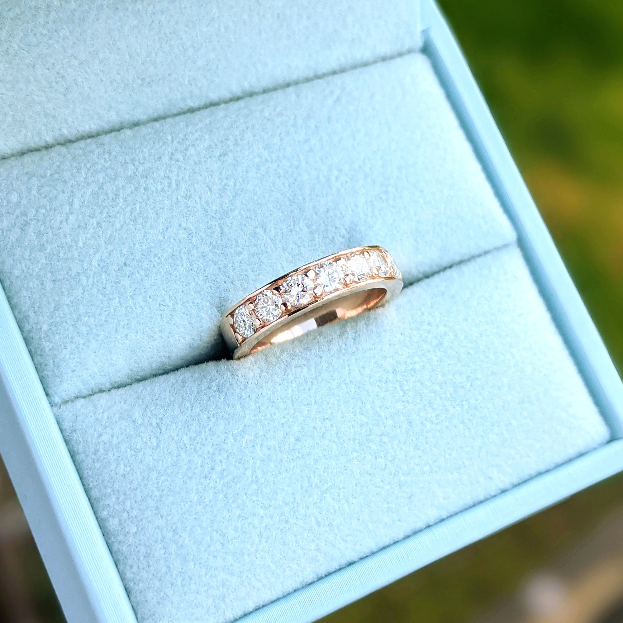 0.80 ct. Round Diamond Pave - Channel Wedding Band-VIRABYANI