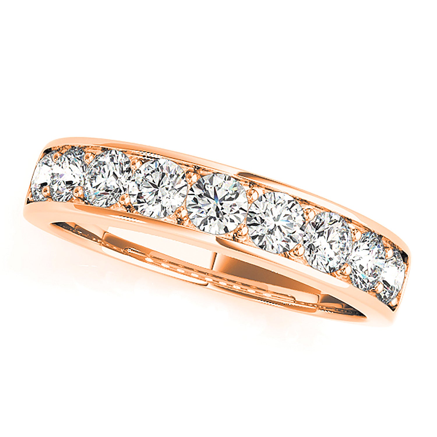 0.90 ctw. Round Diamond Wedding Band-VIRABYANI