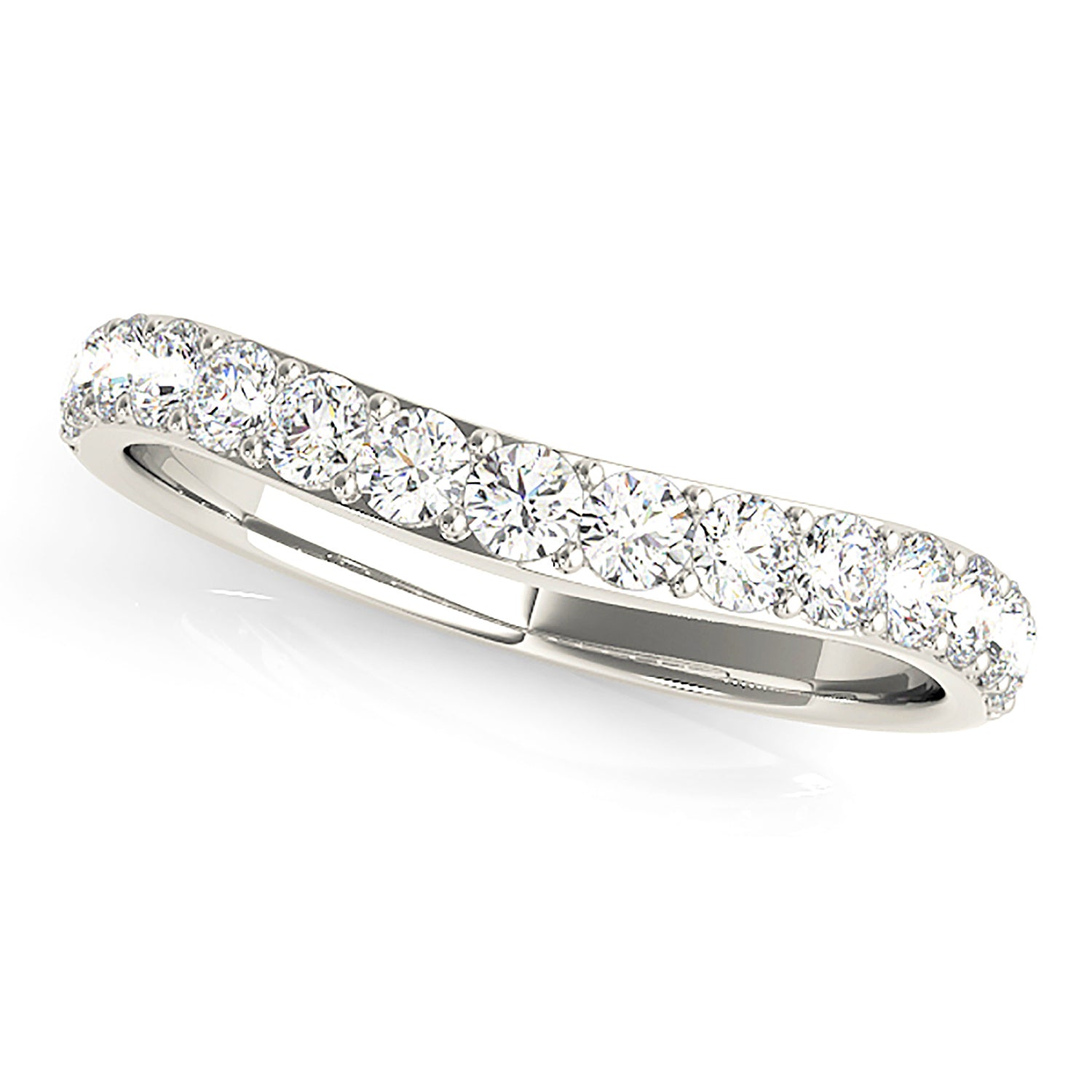 Curved Diamond Wedding Band-VIRABYANI