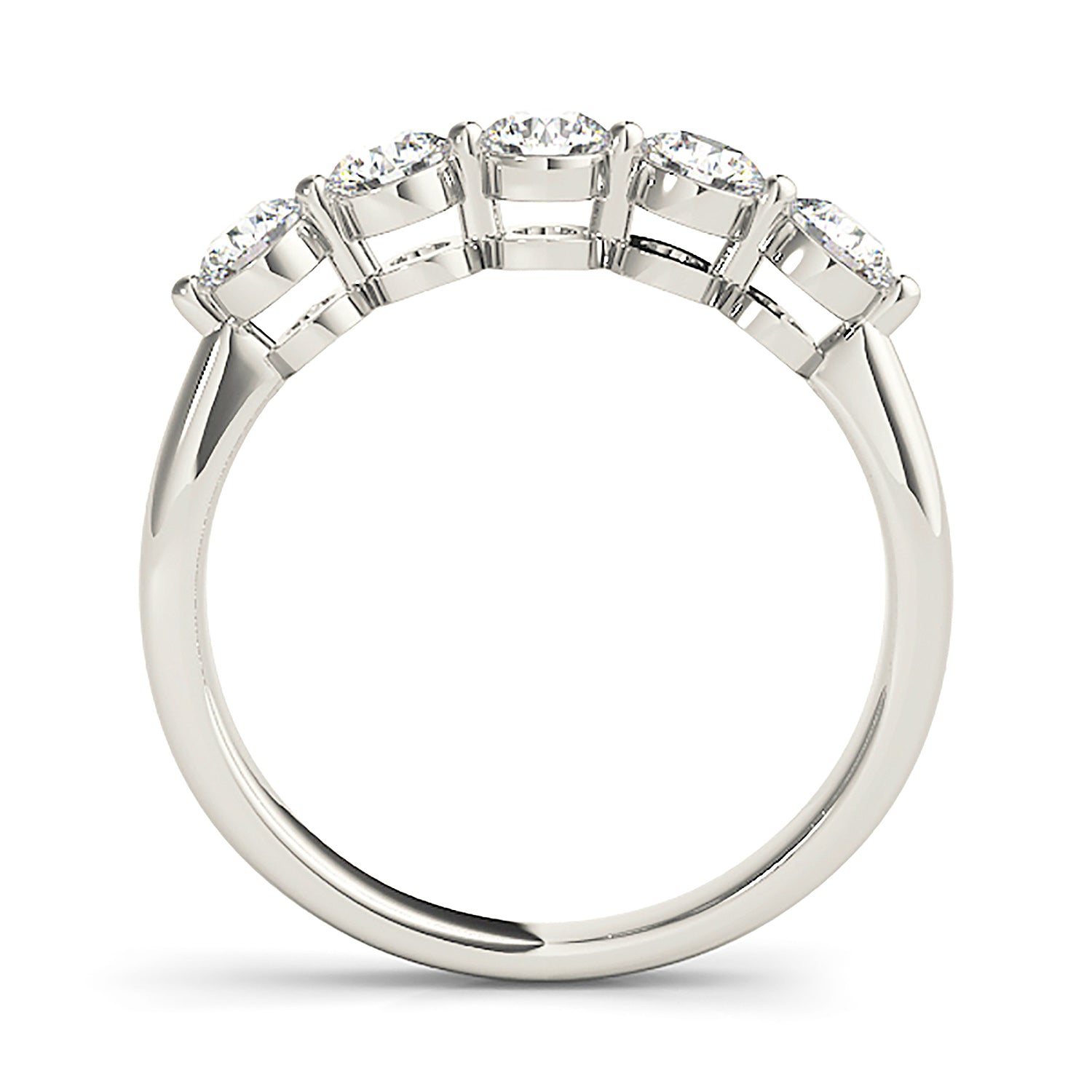 1.00 ctw. Round Diamond Wedding Band 5 Stone Anniversary Ring-VIRABYANI