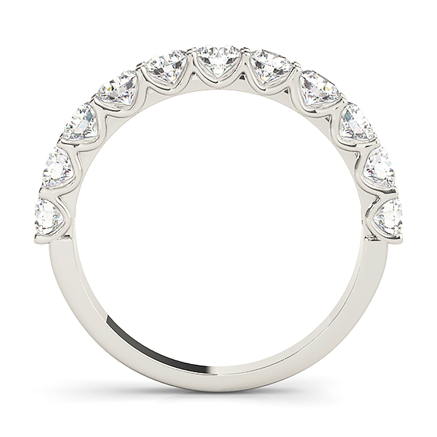 Diamond Wedding Band - 14K/18k Solid White Gold / Platinum | Prong Set Diamond Anniversary Ring | Modern Design-in 14K/18K White, Yellow, Rose Gold and Platinum - Christmas Jewelry Gift -VIRABYANI