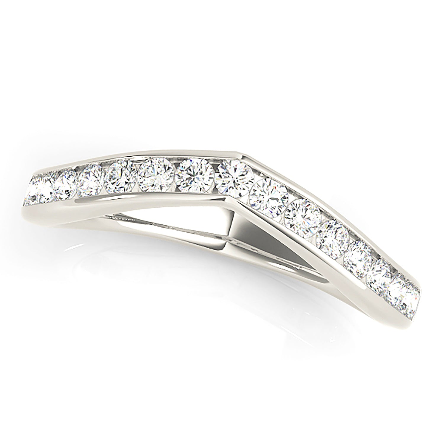 Channel Set Diamond Curved Band-VIRABYANI