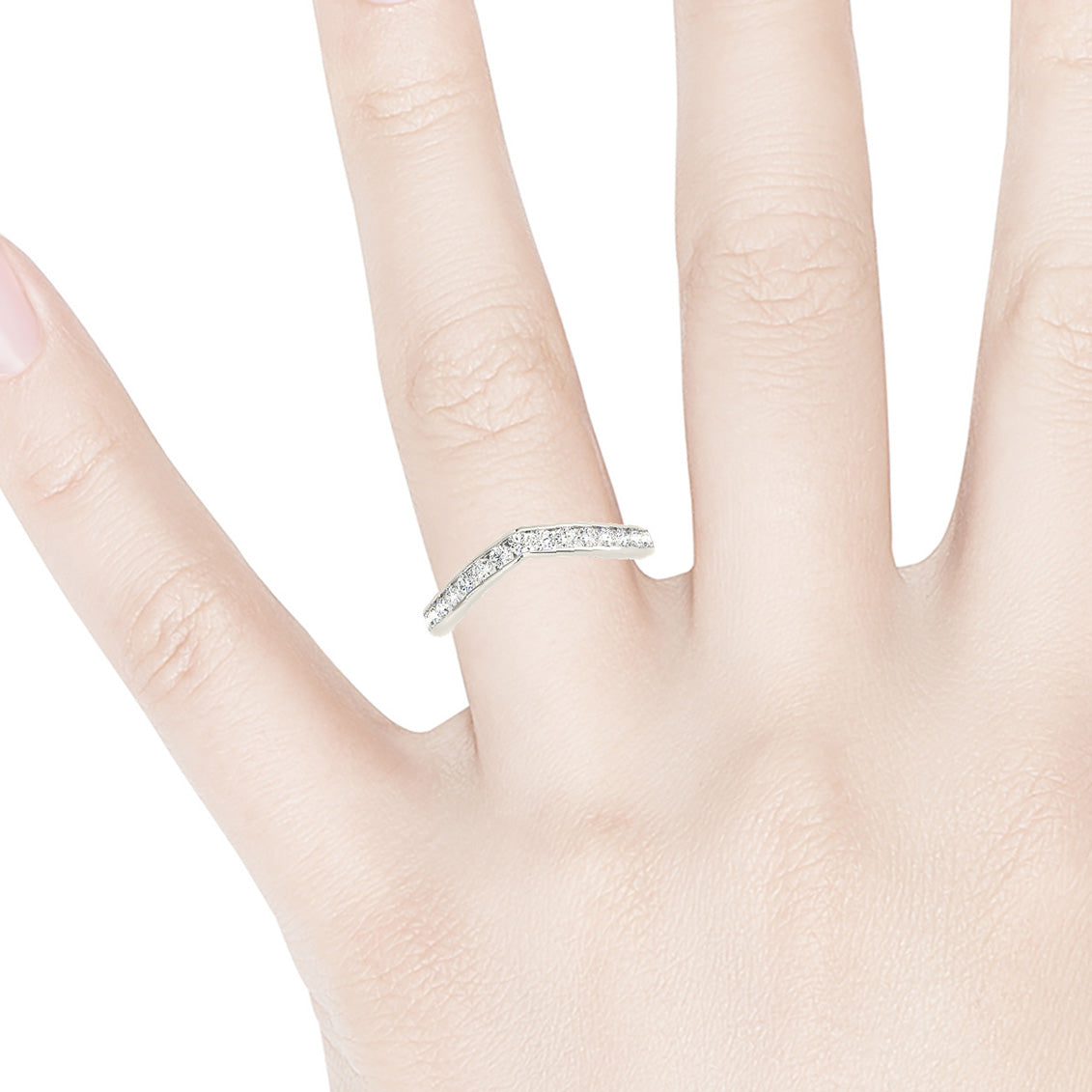 Channel Set Diamond Curved Band-VIRABYANI