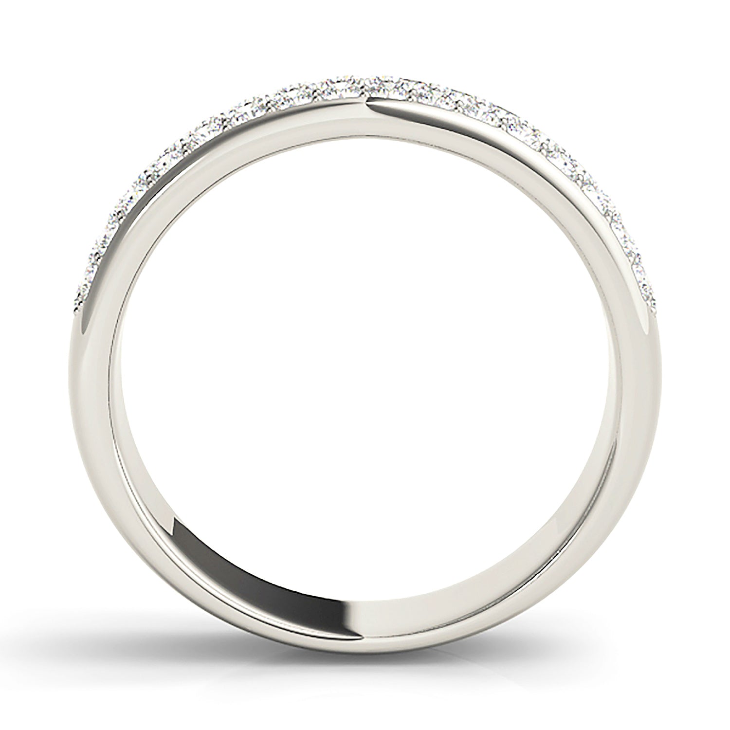 Triple Row Diamond Wedding Band - 14K/18k Solid White Gold / Platinum | Pave Set Diamond Anniversary Ring | Modern Design-in 14K/18K White, Yellow, Rose Gold and Platinum - Christmas Jewelry Gift -VIRABYANI