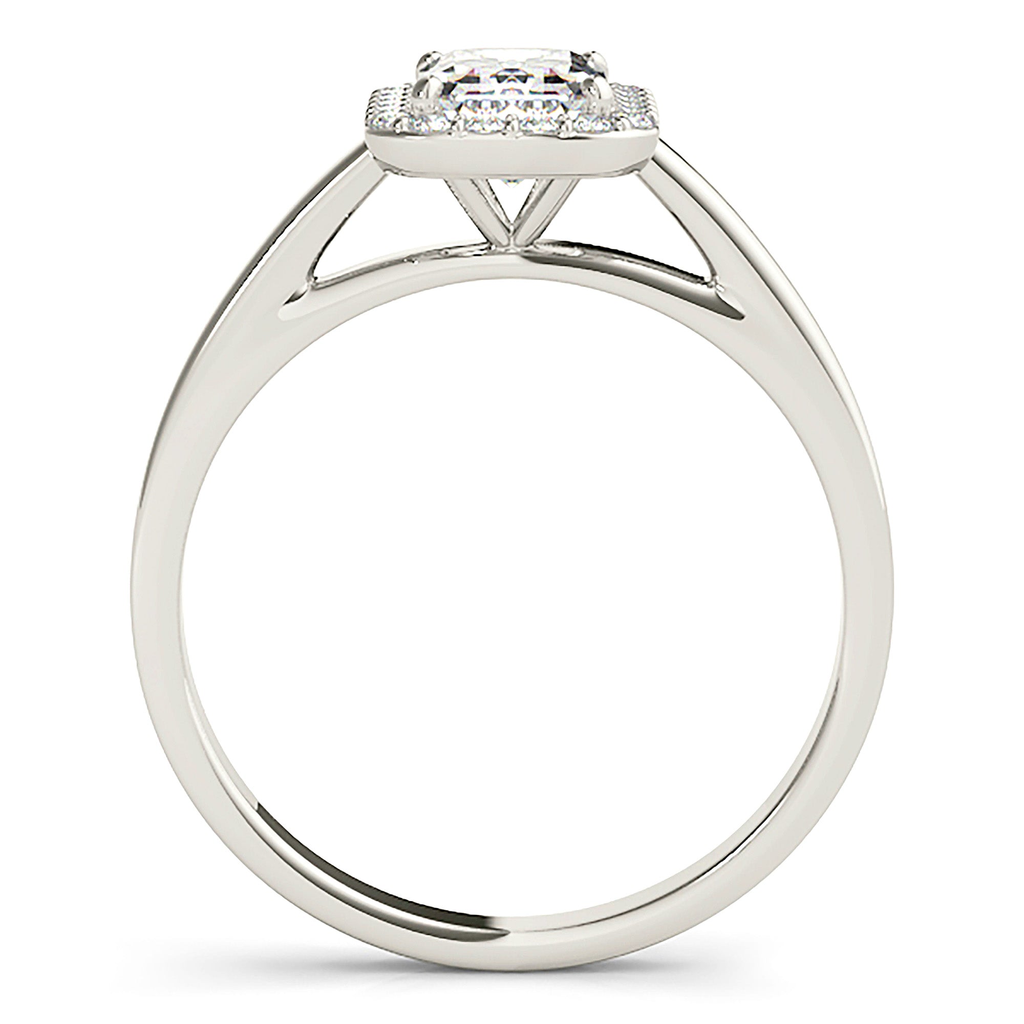 Halo Emerald Cut Diamond Engagement Ring-in 14K/18K White, Yellow, Rose Gold and Platinum - Christmas Jewelry Gift -VIRABYANI
