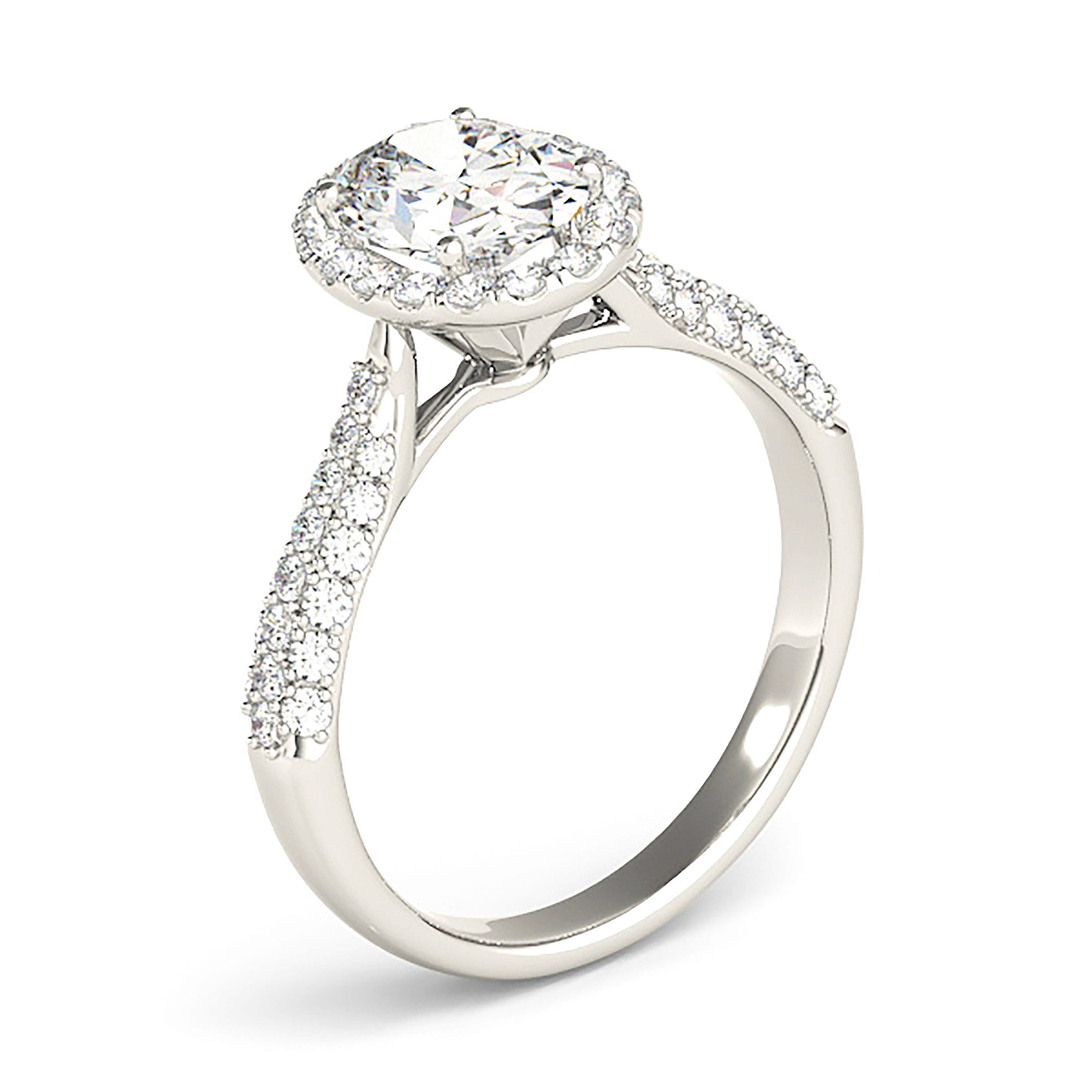Halo Oval Diamond Engagement Ring-VIRABYANI