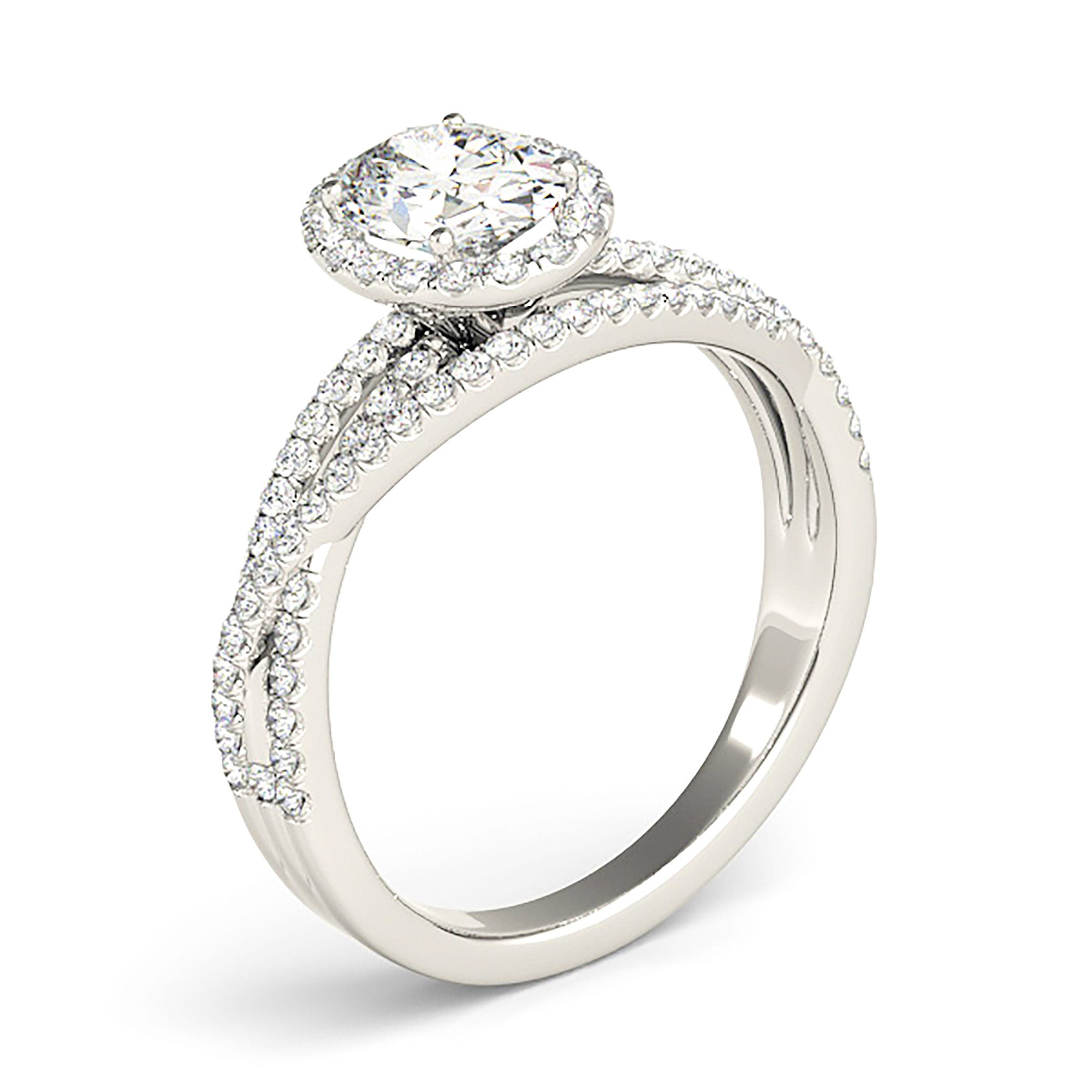 Halo Oval Diamond Engagement Ring-VIRABYANI